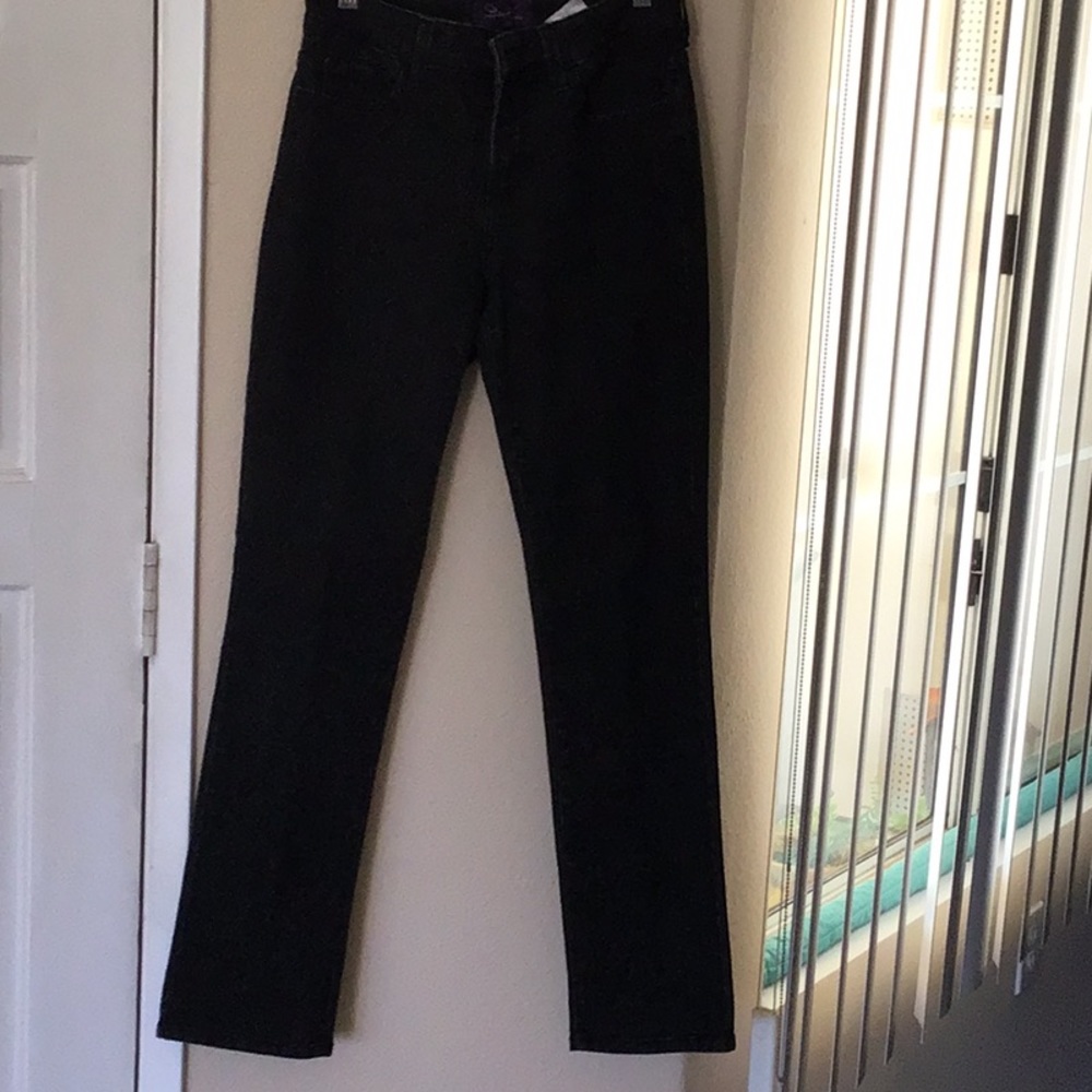 NYDJ black leopard print straight leg EUC SZ 4
